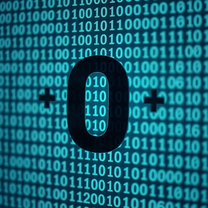 Diagram illustrating the binary number system with digits zero and one