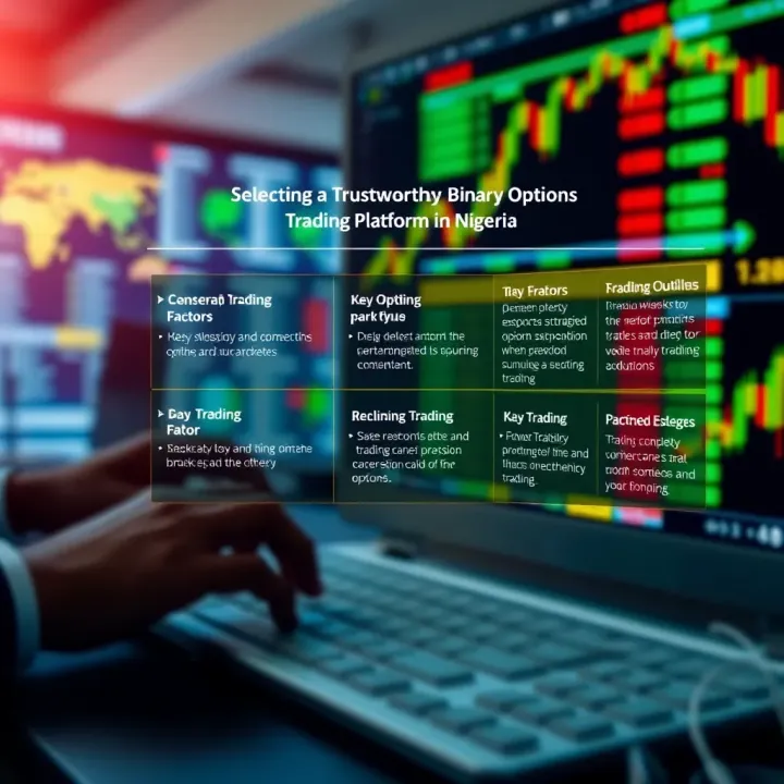 Graphic showing key factors to evaluate when selecting a reliable trading platform in Nigeria