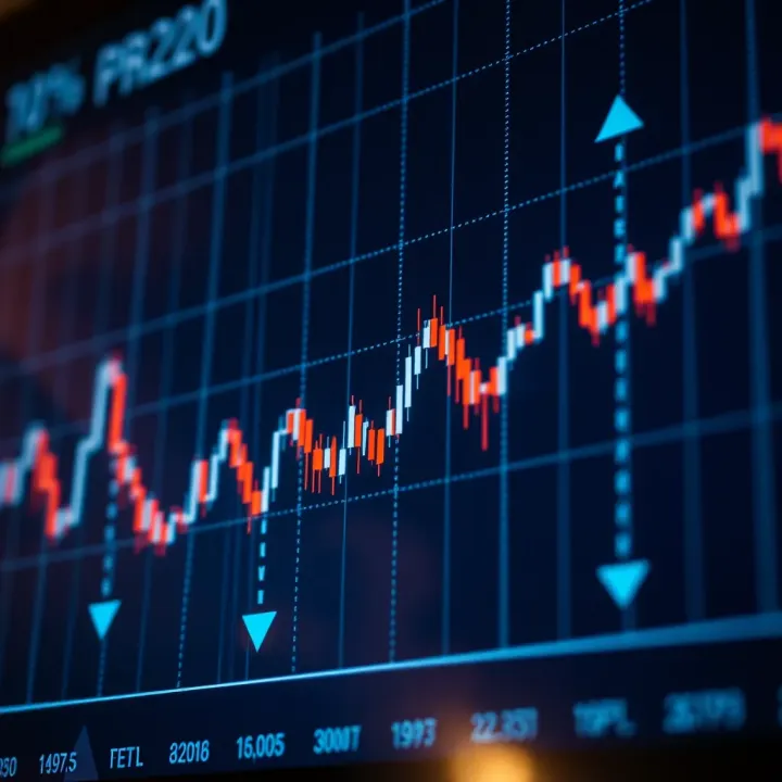 Asset Price Movement in Binary Trading Graph showing asset price movement with upward and downward trends