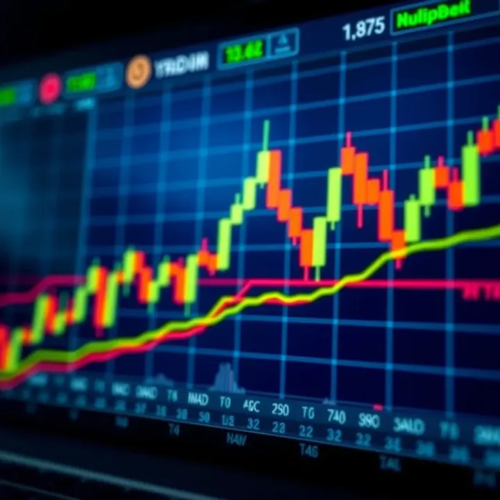 Chart showing bullish candlestick patterns indicating rising market trends