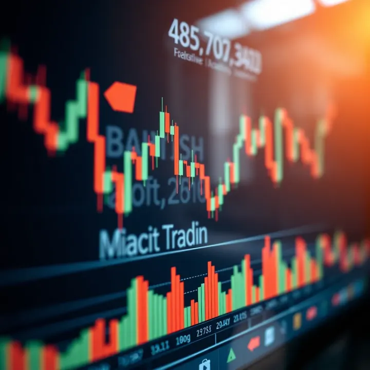 Chart displaying bullish and bearish candlestick formations indicating market trends