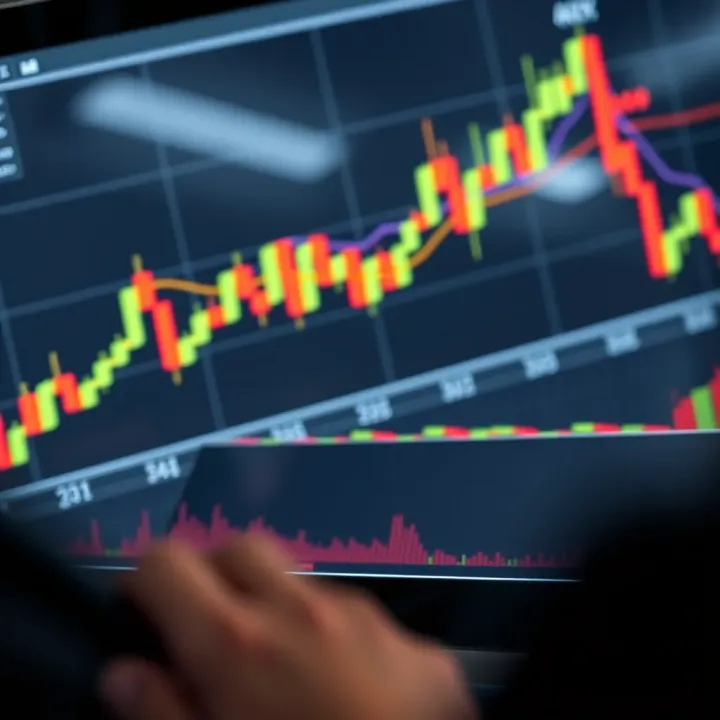 Graph showing triangle chart pattern demonstrating market consolidation before breakout