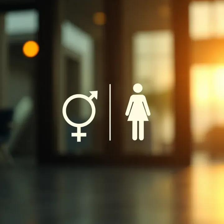 Diagram illustrating the traditional gender binary concept with two contrasting symbols