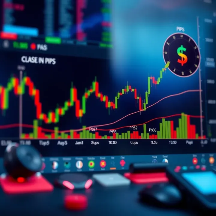 Graphic illustrating how pips measure price changes in different currency pairs in forex trading