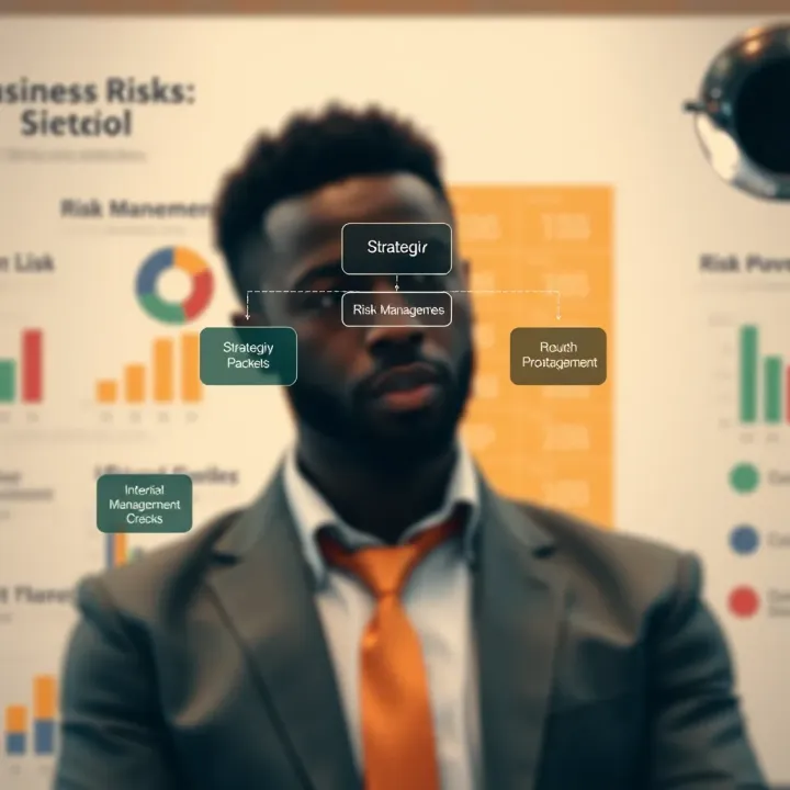 Flowchart showing strategic risk management steps for business asset protection and growth sustainability