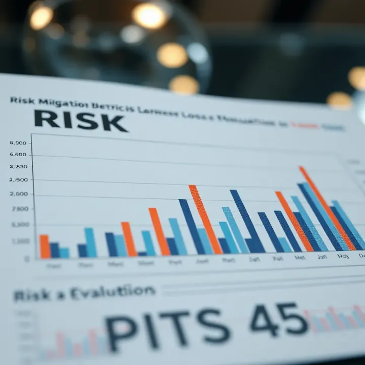 Graph showing risk evaluation metrics and strategies to minimize financial losses in corporate operations