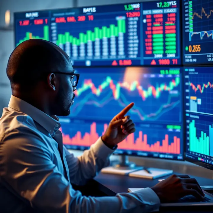 Professional analyzing financial charts to evaluate business risks